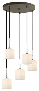 Woodbridge Lighting Chelsea Cluster Pendant, Opal Square Glass