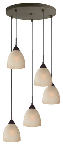 Hampton Ridge Cluster Pendant, Bronze/Light Brown Glass