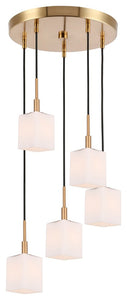 Woodbridge Lighting Langston 5-Light Cluster Pendant, Brass