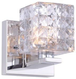 Woodbridge Lighting Claudia 1-Light Bath/Wall LED, Mercury Crystal Square