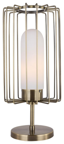 Tanner Table Lamp With Embedded LED, Brushed Brass