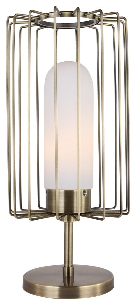 Tanner Table Lamp With Embedded LED, Brushed Brass