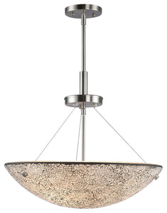 Dish Bowl 3-Light Pendant, Satin Nickel