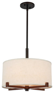 Brendan Pendant With Embedded LED Cluster, Bronze, White