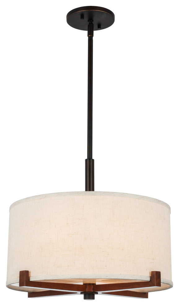 Brendan Pendant With Embedded LED Cluster, Bronze, White