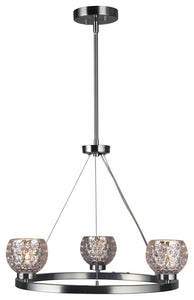 Charlotte 3-Light Chandelier, Mercury Crystal Ball, Led G9