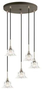 Christina Pendants, Nickel/Bronze, 5-Light