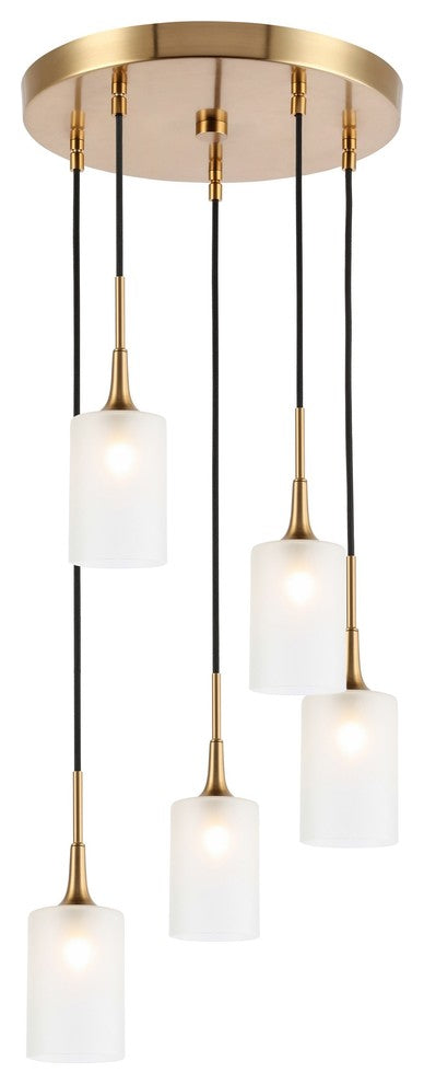 Woodbridge Lighting Chelsea Cluster Pendant, Opal Cylinder Glass