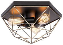 Load image into Gallery viewer, Woodbridge Lighting Lanning Flush Mount Bulb, Antique Brass/Black