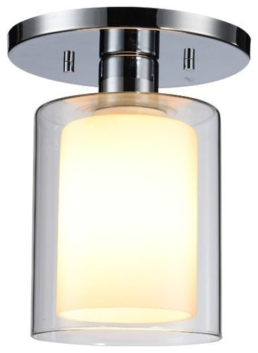 Alaina 1-Light Semi-Flush, Opal Glass