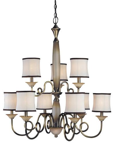 Woodbridge Lighting Mayfield 9-Light Chandelier, White Shade