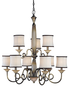 Woodbridge Lighting Mayfield 9-Light Chandelier, White Shade