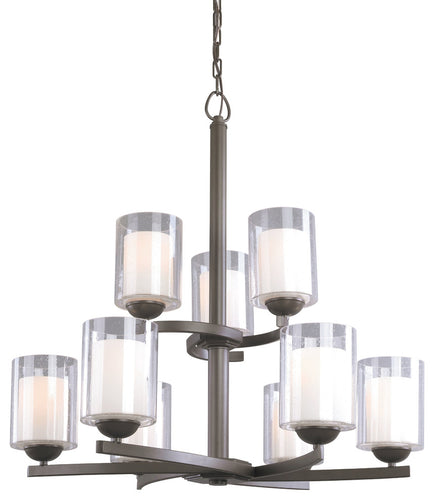 Cosmo 3-light Chandelier, Bronze, 9-Light