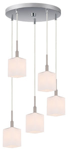 Woodbridge Lighting Langston 5-Light Cluster Pendant, Nickel