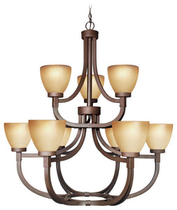 Woodbridge Lighting Wayman Chandelier, 9-Light, 36.25"x35.25"