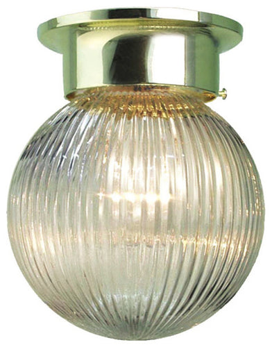 Flush Mount, 1-Light, Set of 12, Brass, Prismatic Ball