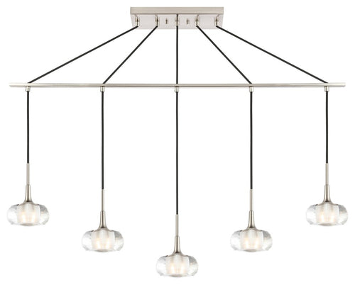 Woodbridge Lighting Christina Linear Pendant, Nickel/Nickel