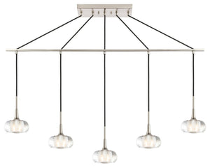 Woodbridge Lighting Christina Linear Pendant, Nickel/Nickel