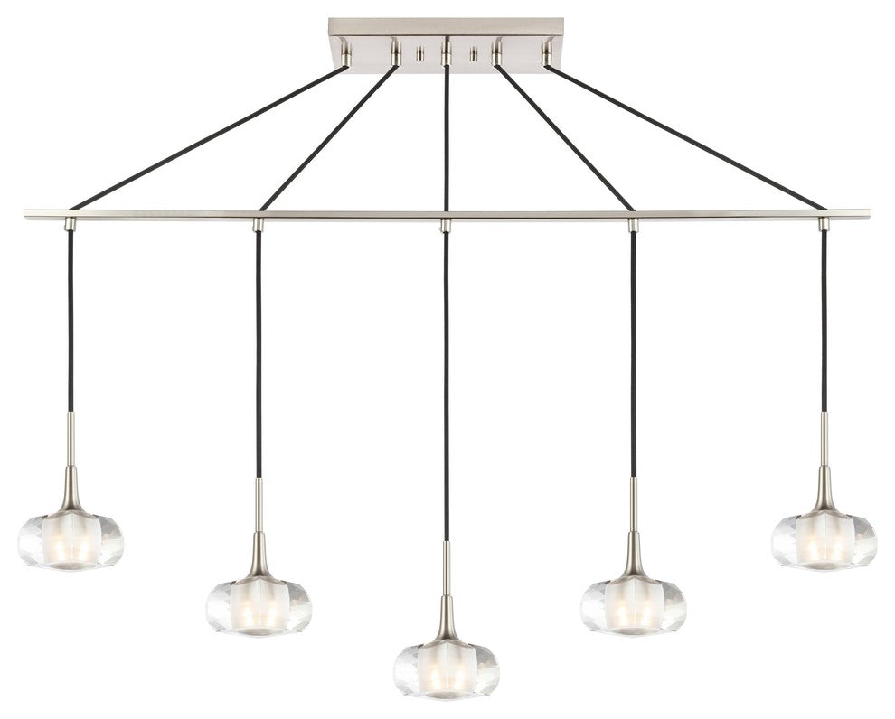 Woodbridge Lighting Christina Linear Pendant, Nickel/Nickel