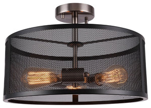 Woodbridge Lighting Drake 3-Light Semi-Flush With ST64 Bulb