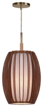 Load image into Gallery viewer, Fins Wood 1-Light Mini-pendant, Brass