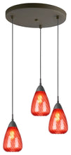 Load image into Gallery viewer, Soak 3-Light Pendant, Red, Matte Black