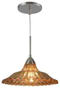 Miranda 1-Light Mid-Pendant, Cognac Crystal, Satin Nickel