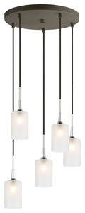 Woodbridge Lighting Chelsea Cluster Pendant, Opal Cylinder Glass