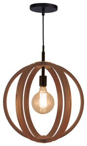 Celestial 1-Light Wood Pendant, Ash