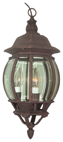 Basic Outdoor 3-Light Pendant, Powder Coat Rust