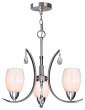 Load image into Gallery viewer, Woodbridge Lighting Olivia Pearl 3-Light Chandelier, Satin Nickel