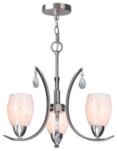 Woodbridge Lighting Olivia Pearl 3-Light Chandelier, Satin Nickel