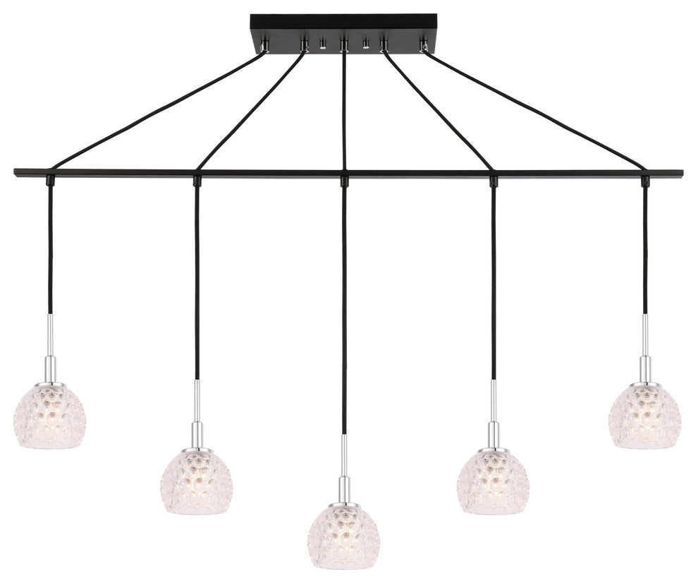 Woodbridge Lighting Elise Linear Pendant, Clear Crystal Ball