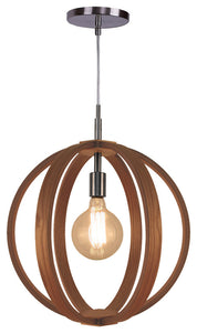 Celestial 1-Light Wood Pendant, Ash