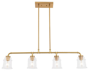 Woodbridge Lighting Elliot 4-Light Linear Pendant, Brass