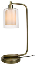 Load image into Gallery viewer, Alaina 1-Light Table Lamp, Brushed Brass, Opal Ball Glass