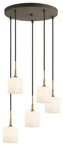 Woodbridge Lighting Chelsea Cluster Pendant, Opal Square Glass