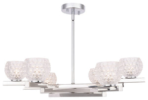 Woodbridge Lighting Jewel 6-Light Chandelier, Crystal Clear Ball, LED G9