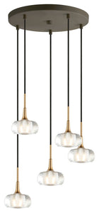 Woodbridge Lighting Christina 5-Light Cluster Pendant, Brass/Bronze