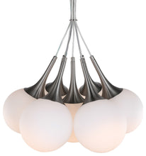 Load image into Gallery viewer, Alicia 7-Light Tight Pendant Cluster, Nickel, Opal LED