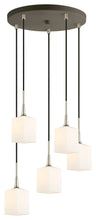 Load image into Gallery viewer, Chelsea Cluster Pendant, Opal Square Glass, Satin Nickel / Bronze