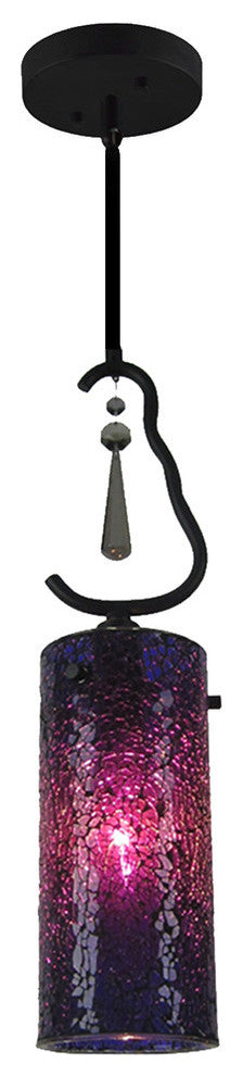 Haley 1-Light Mini-Pendant, Purple Mosaic Glass