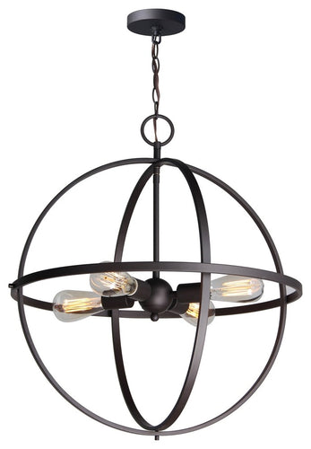 Woodbridge Lighting 19614 Gyro 4-Light Pendant Chandelier, Metallic Bronze