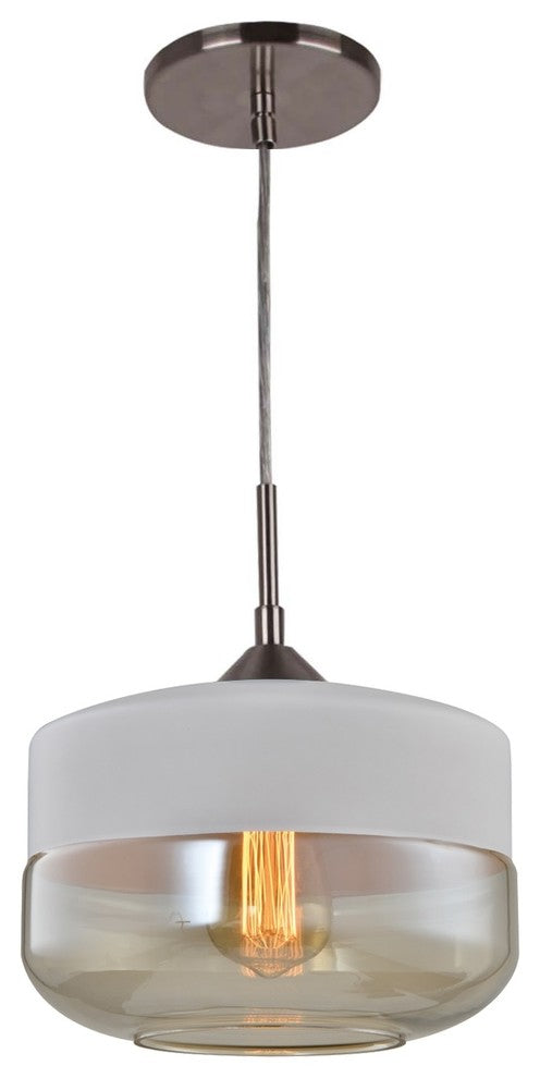 Fuse Pendant, White, Satin Nickel