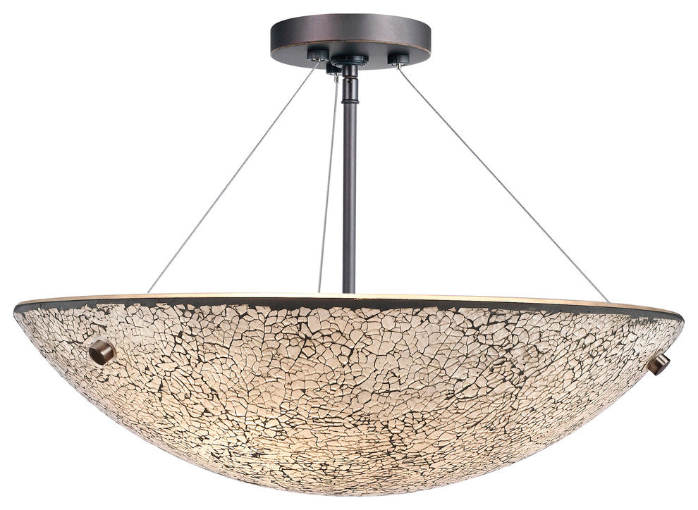 Dish 3-Light Semi-Flush Ceiling Light, Metallic Bronze