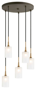 Woodbridge Lighting Chelsea Cluster Pendant, Opal Cylinder Glass