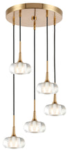 Load image into Gallery viewer, Woodbridge Lighting Christina 5-Light Cluster Pendant, Brass/Brass