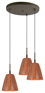 Woodbridge Lighting Sorg 3-Light Adnap Bamboo Mini-Pendant Cluster, Bronze