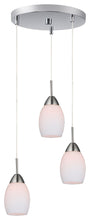 Load image into Gallery viewer, Olivia Pendants, Satin Nickel, Cord Hung, 3l Cluster, 10&quot;