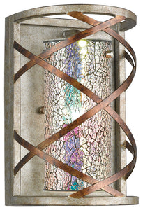 Woodbridge Lighting Braid 1-Light Wall Sconce, Iridescent Mosaic Glass